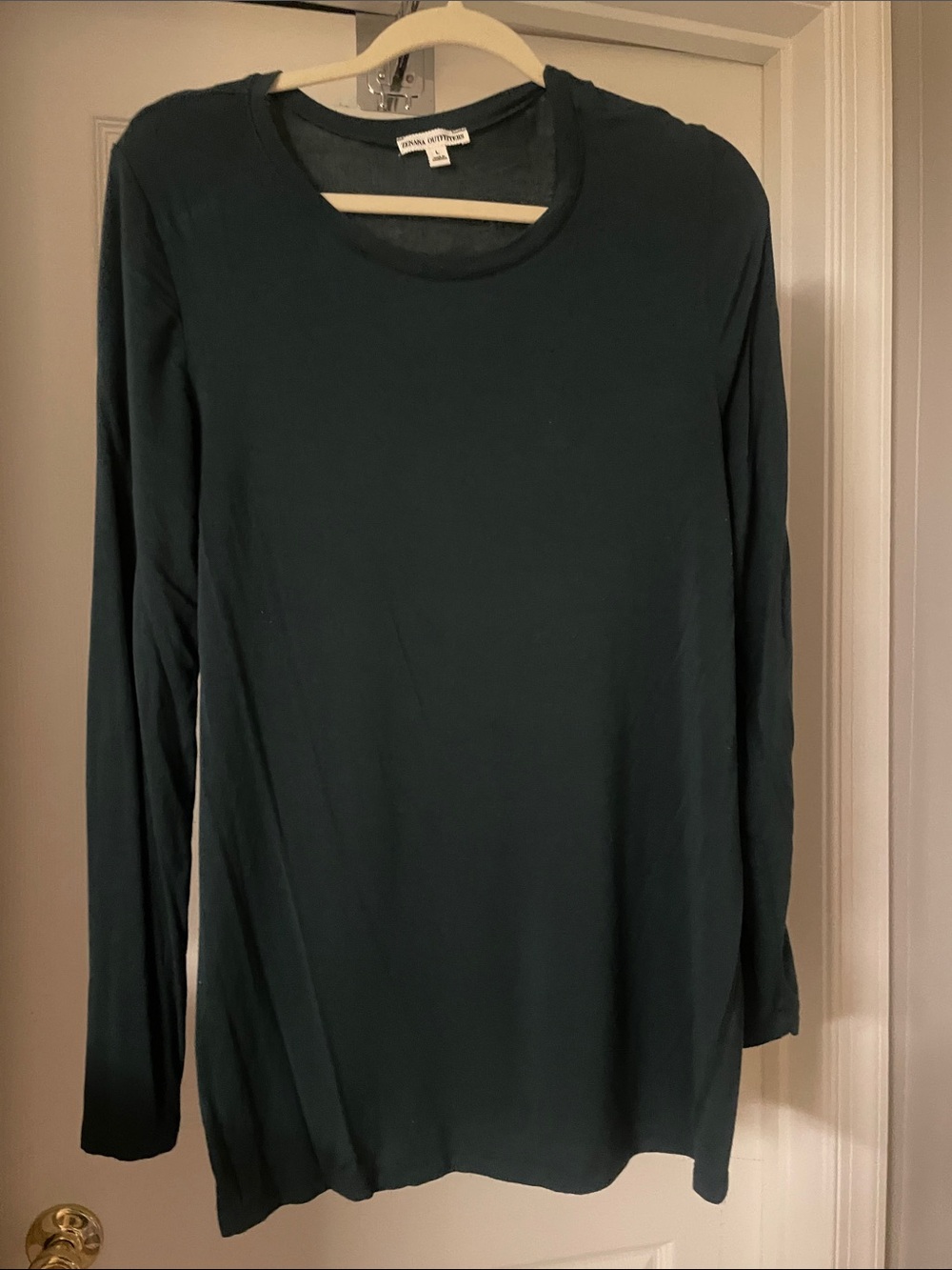 Eileen Fisher Deep Teal Long Sleeve Crew Neck Top